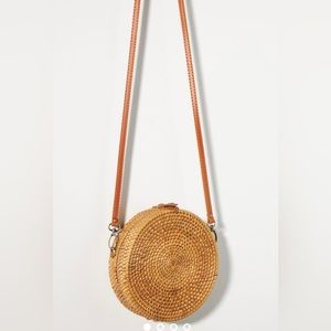 Anthropologie ~ Woven Circle Cross Body Bag in Neutral